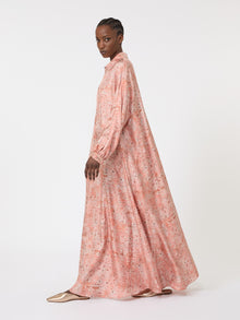 Printed Twill Kaftan Dress for Women - Coral - Max Mara UAE
