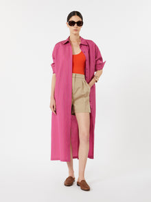max mara striped cotton and silk shirt dress for women