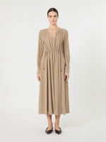 Washed Silk Canvas Dress for Women - Hazelnut Brown - Max Mara UAE