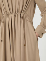 Washed Silk Canvas Dress for Women - Hazelnut Brown - Max Mara UAE