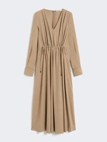 Washed Silk Canvas Dress for Women - Hazelnut Brown - Max Mara UAE
