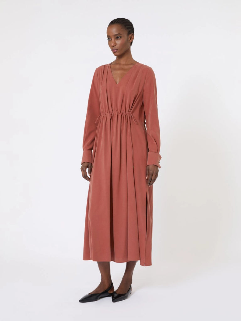 Washed silk canvas dress