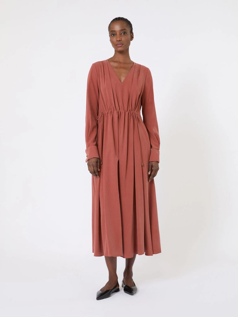 Washed silk canvas dress
