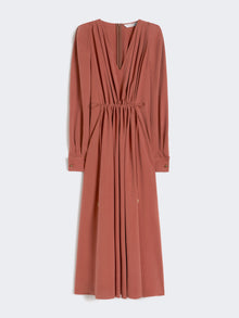 Washed Silk Canvas Dress for Women - Terra Cotta - Max Mara UAE