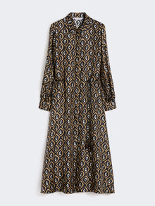 Printed Silk Twill Shirt Dress for Women - Black - Max Mara UAE