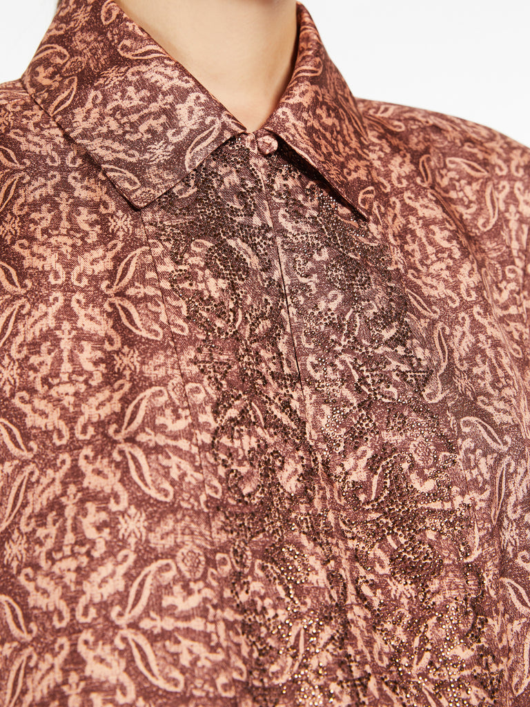 Long printed silk dress