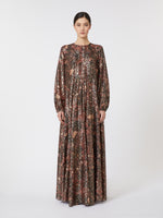 max mara maxi dress in silk and lurex for women