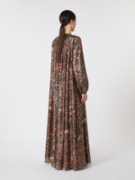 max mara maxi dress in silk and lurex for women