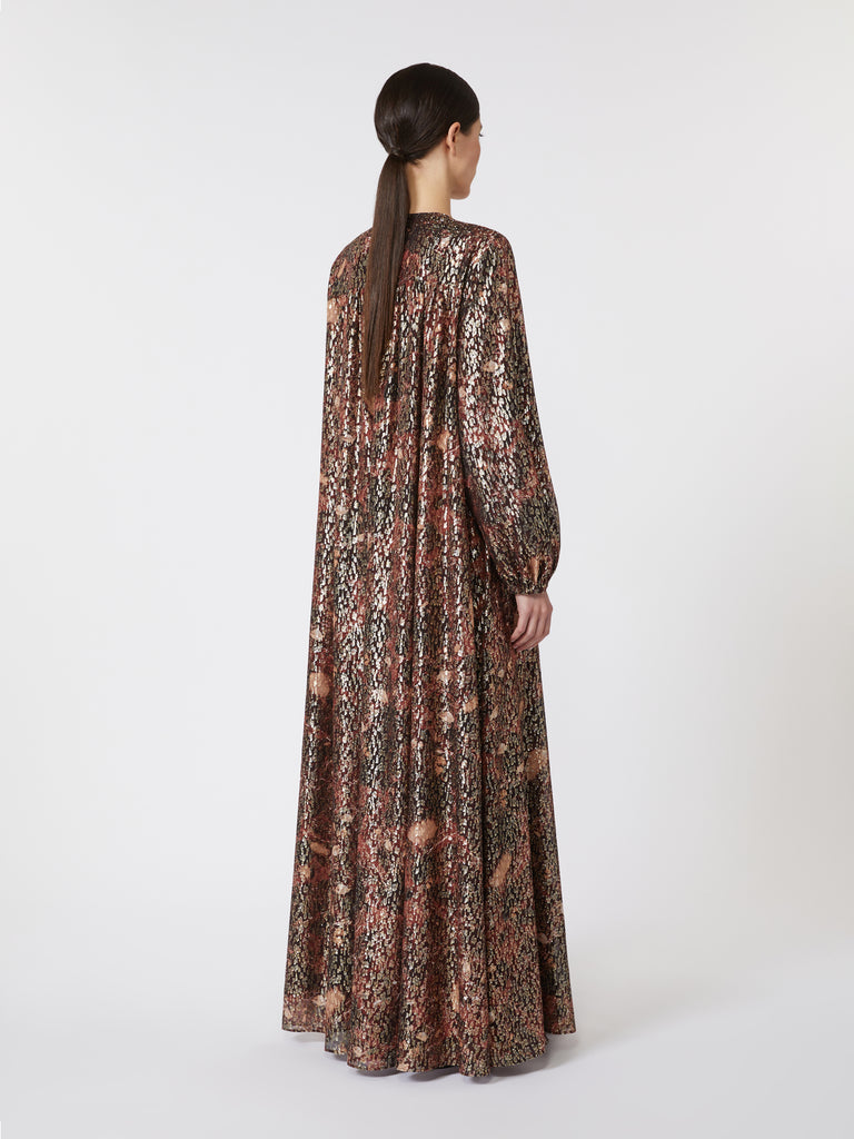 max mara maxi dress in silk and lurex