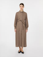 Printed silk shirt dress