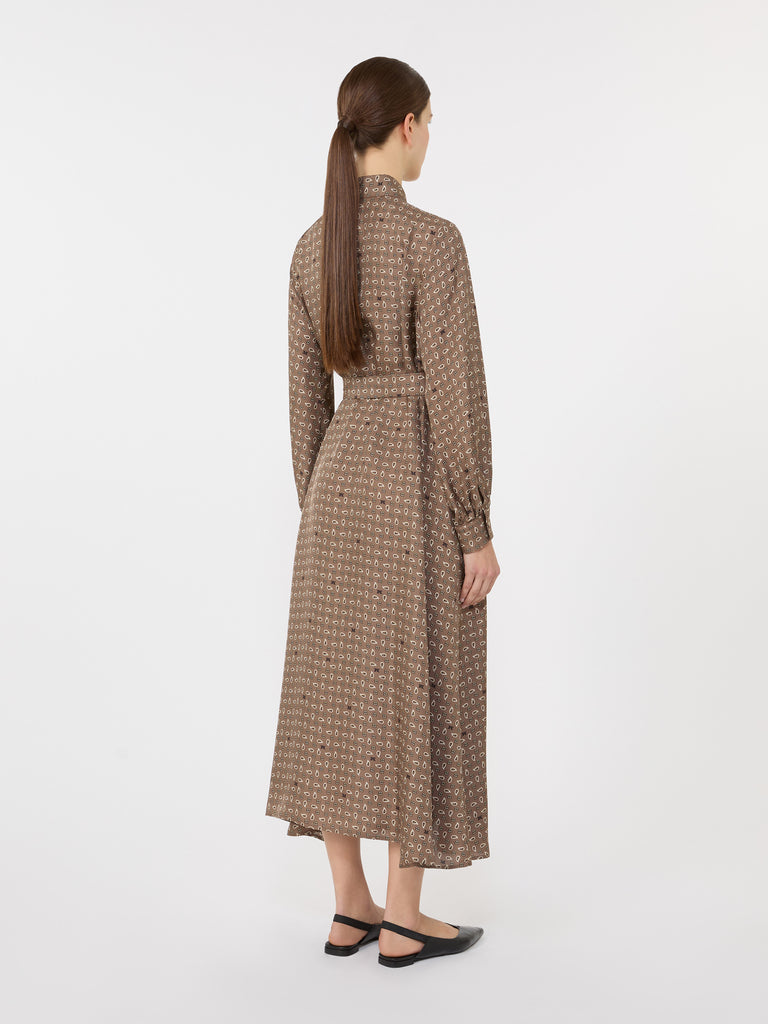 max mara printed silk shirt dress