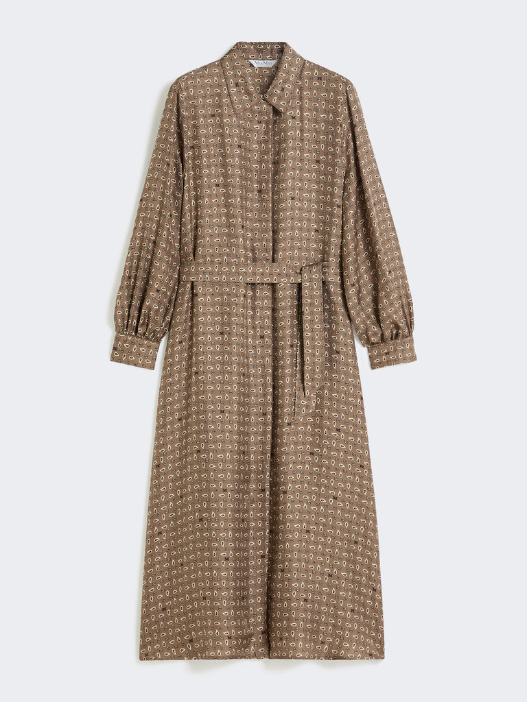 max mara printed silk shirt dress