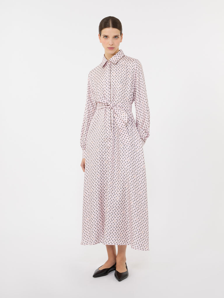 max mara printed silk shirt dress