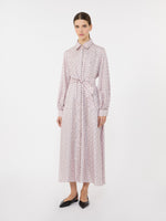 Printed silk shirt dress