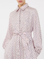 Printed silk shirt dress