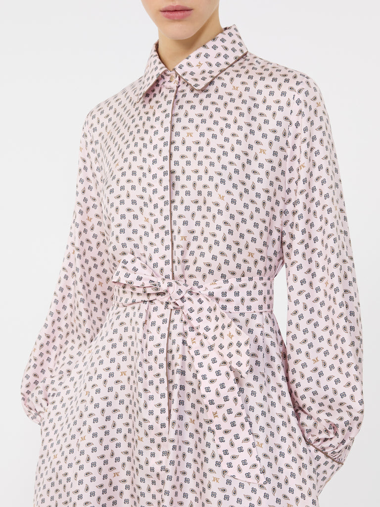 max mara printed silk shirt dress