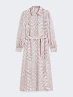 Printed silk shirt dress