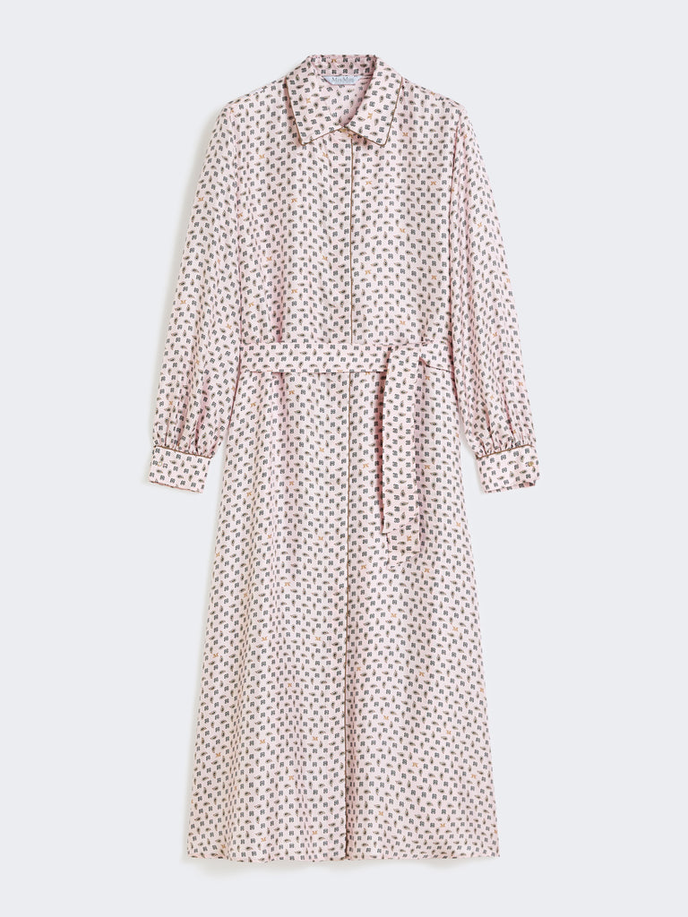 max mara printed silk shirt dress