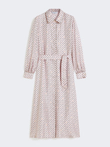 Printed silk shirt dress