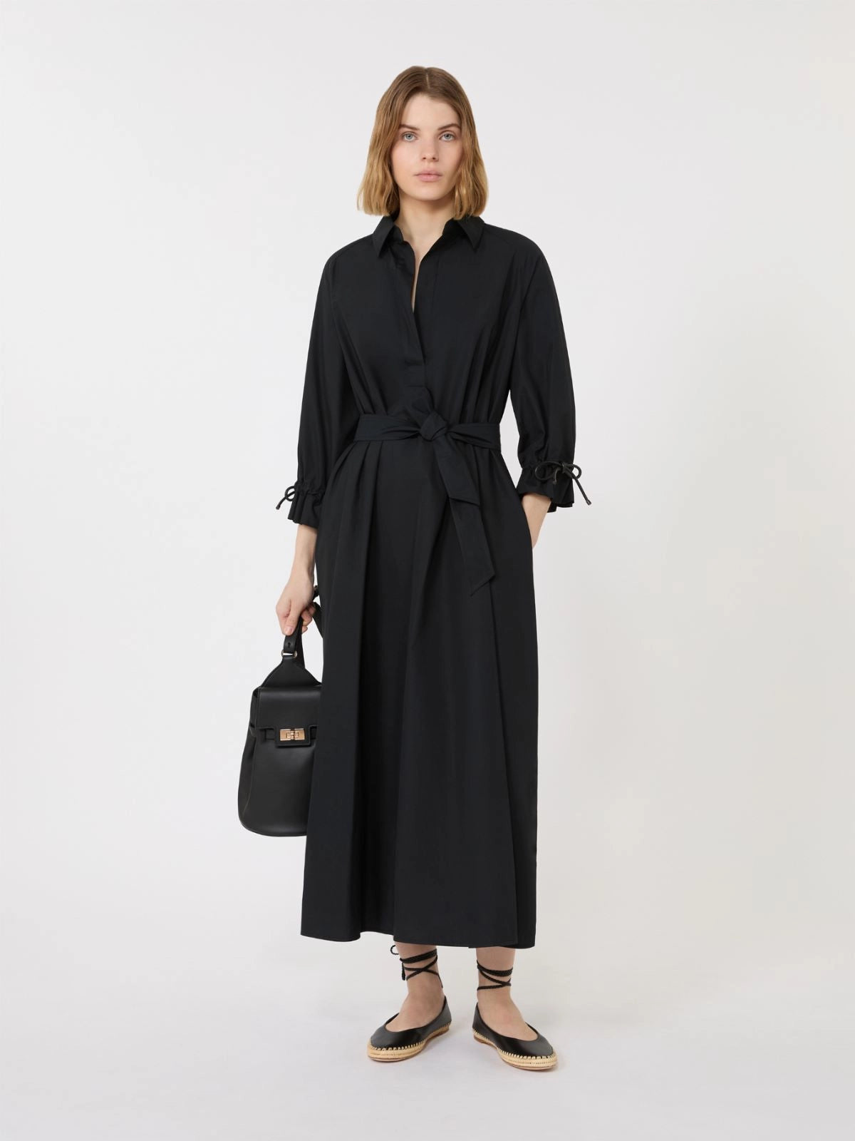 max mara oversized cotton poplin dress for women