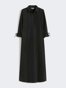 Oversized Cotton Poplin Dress for Women - Black - Max Mara UAE