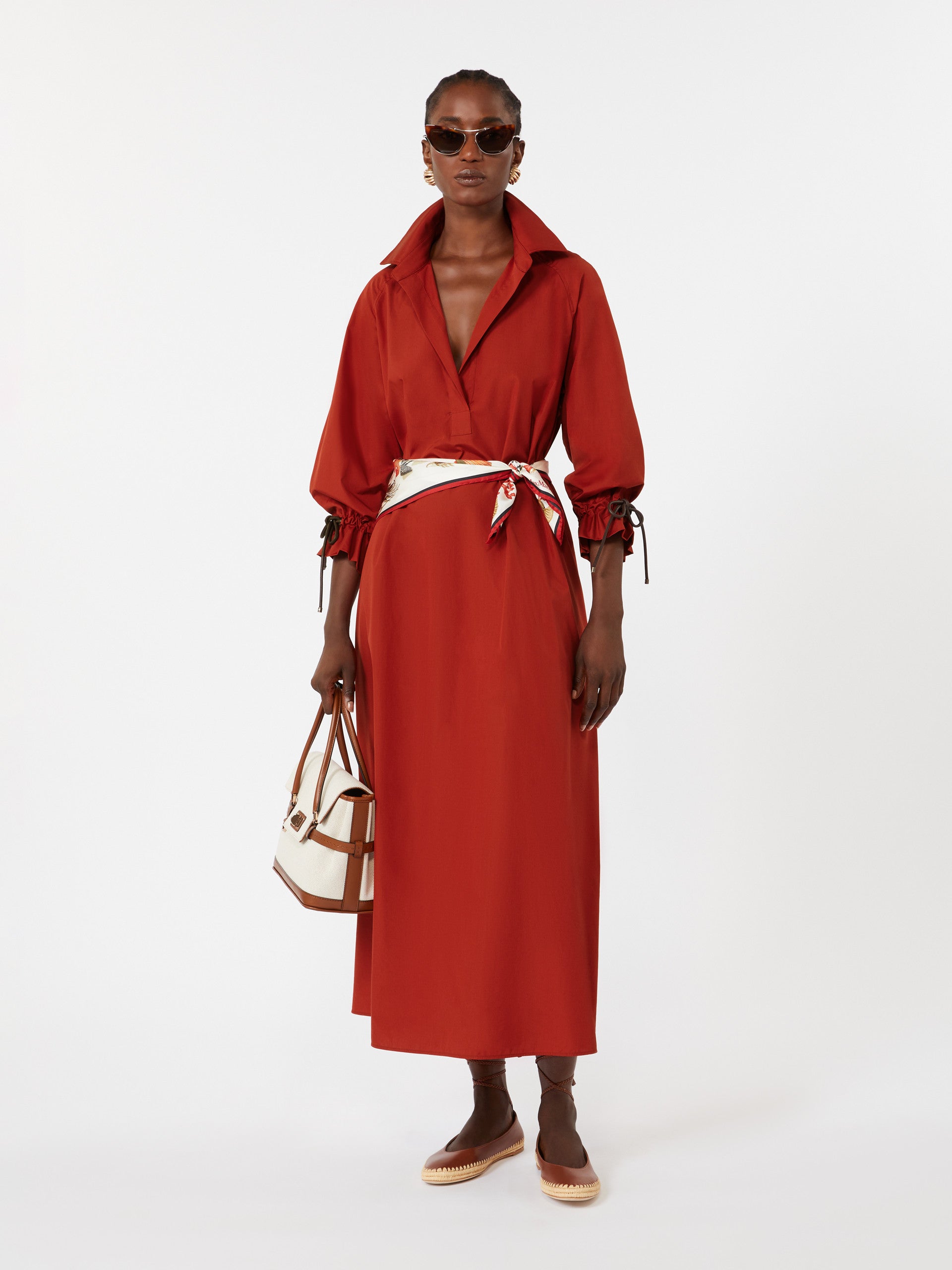 max mara oversized cotton poplin dress for women
