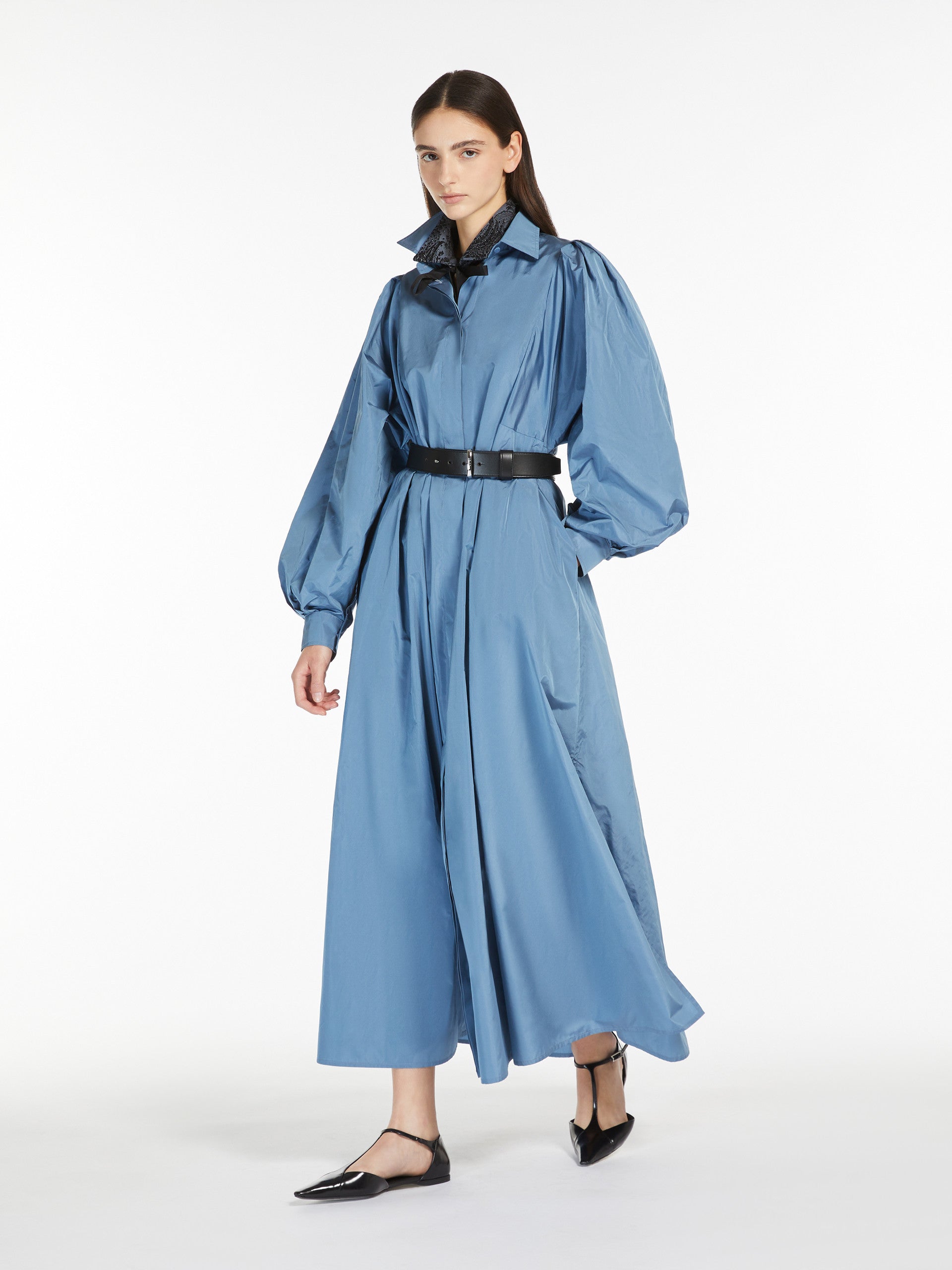 Flared taffeta dress