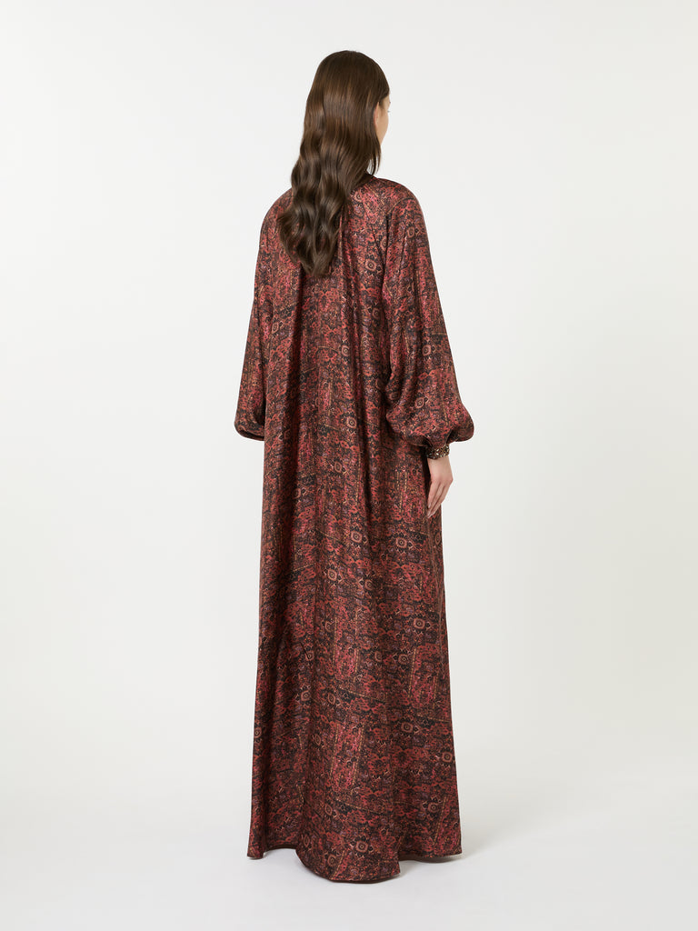 max mara long silk dress with plastron