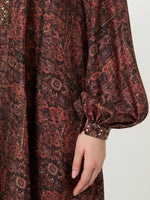 max mara long silk dress with plastron for women