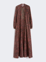 max mara long silk dress with plastron for women