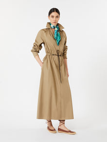 Cotton Poplin Dress for Women - Kaki - Max Mara UAE