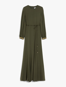 Silk Charmeuse Dress for Women - Kaki - Max Mara UAE