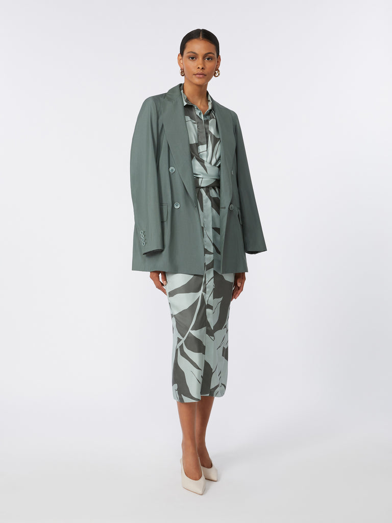 max mara printed silk shirt dress