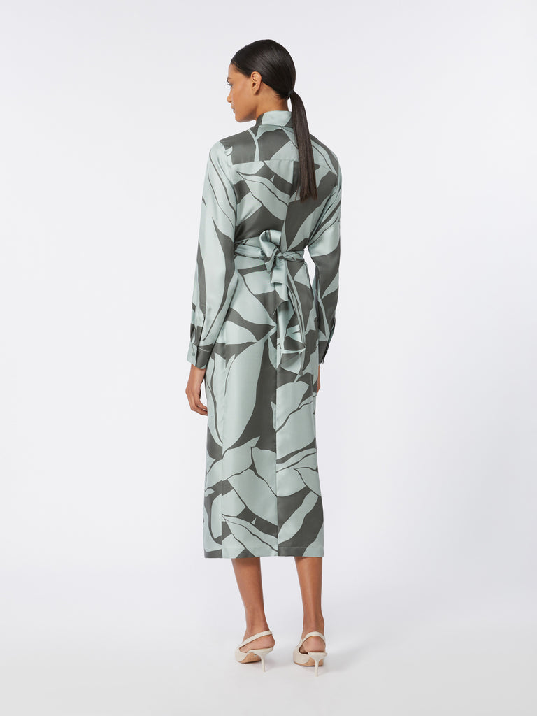 max mara printed silk shirt dress