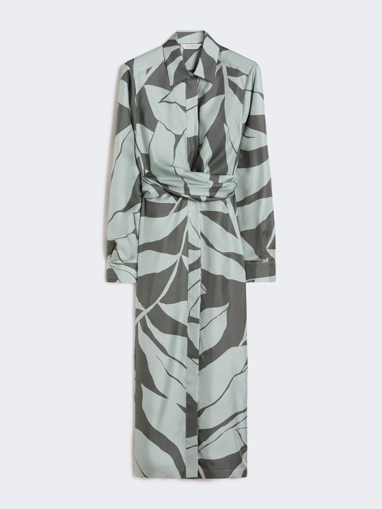 max mara printed silk shirt dress