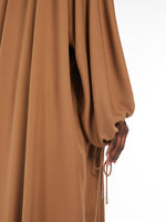 Unstructured Silk Dress for Women - Hazelnut Brown - Max Mara UAE