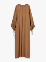 Unstructured Silk Dress for Women - Hazelnut Brown - Max Mara UAE