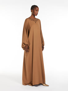 Unstructured Silk Dress for Women - Hazelnut Brown - Max Mara UAE
