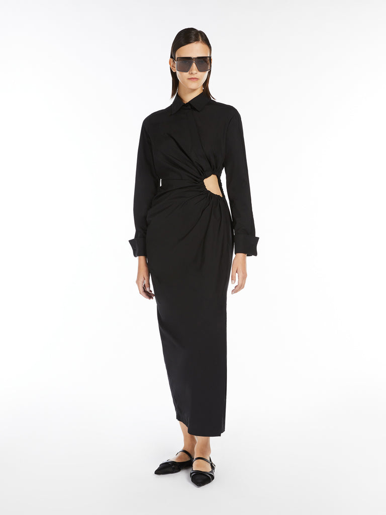max mara cotton-poplin fitted dress