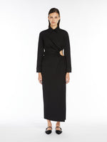 Cotton-Poplin Fitted Dress for Women - Black - Max Mara UAE