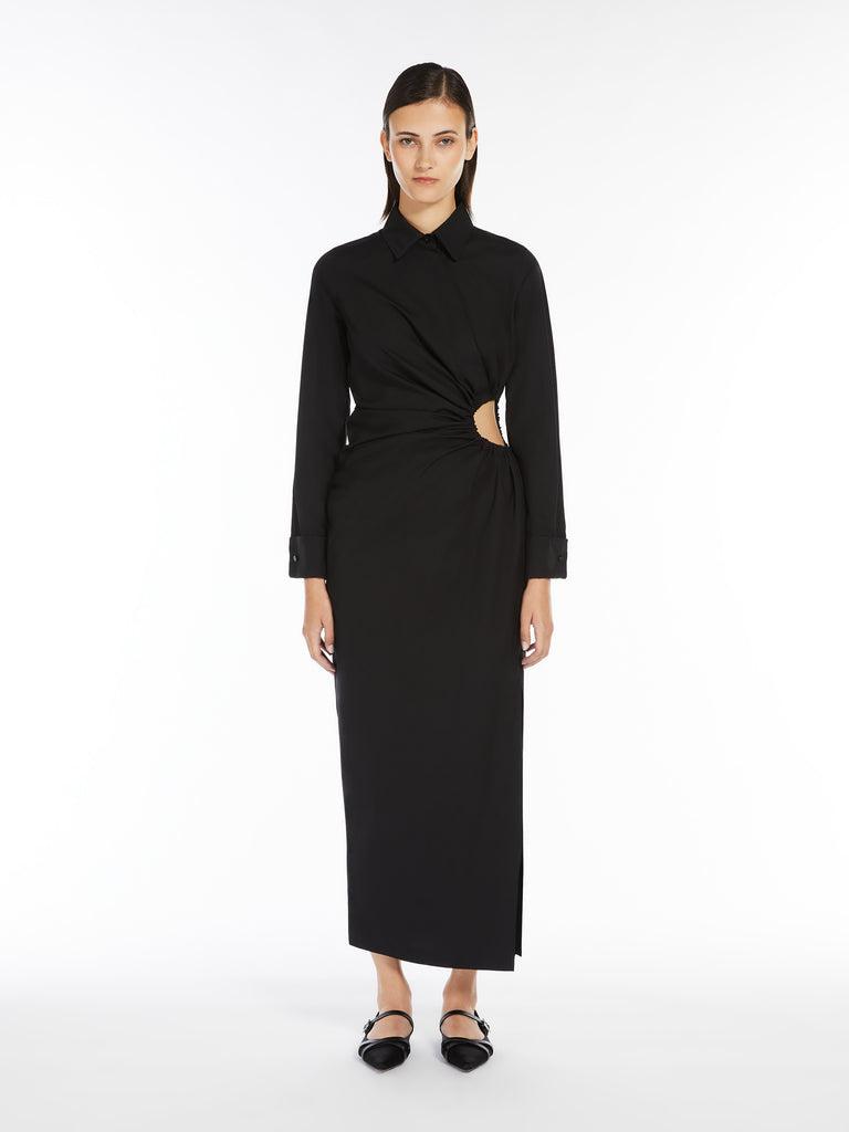 max mara cotton-poplin fitted dress