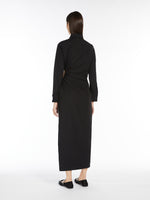 Cotton-Poplin Fitted Dress for Women - Black - Max Mara UAE