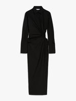 Cotton-Poplin Fitted Dress for Women - Black - Max Mara UAE
