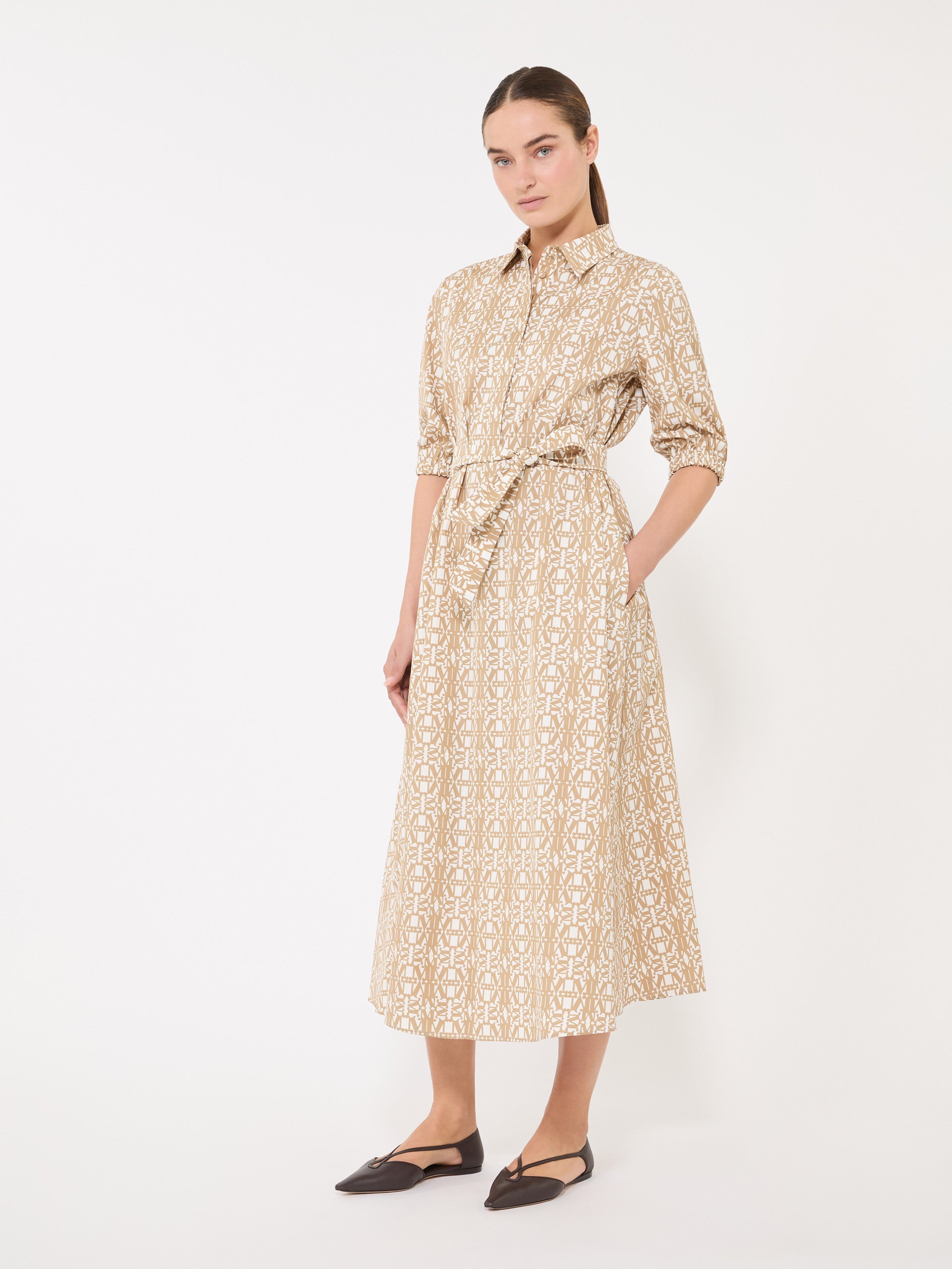 max mara printed poplin shirt dress for women