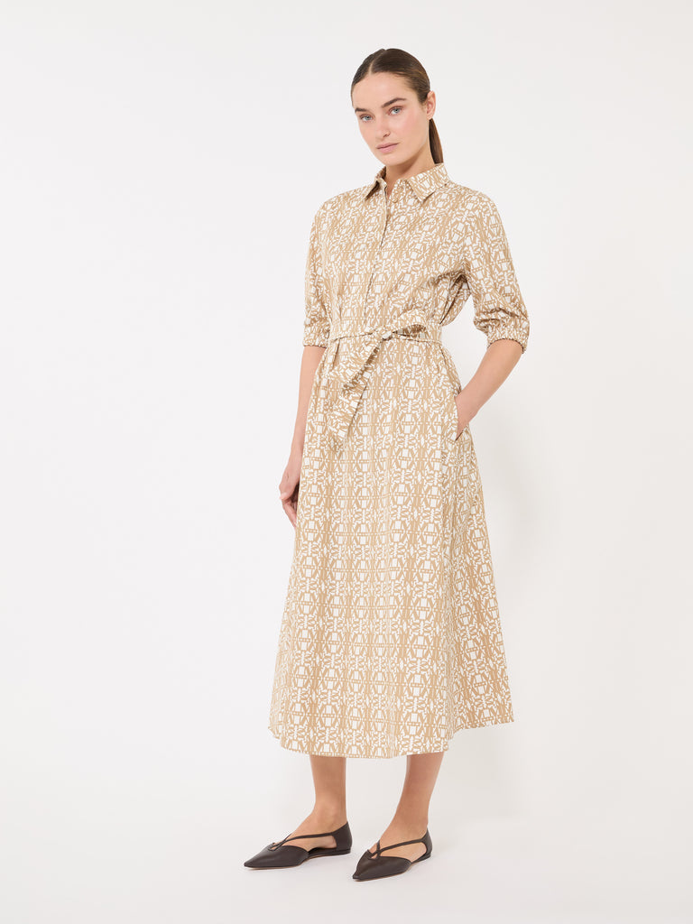 max mara printed poplin shirt dress