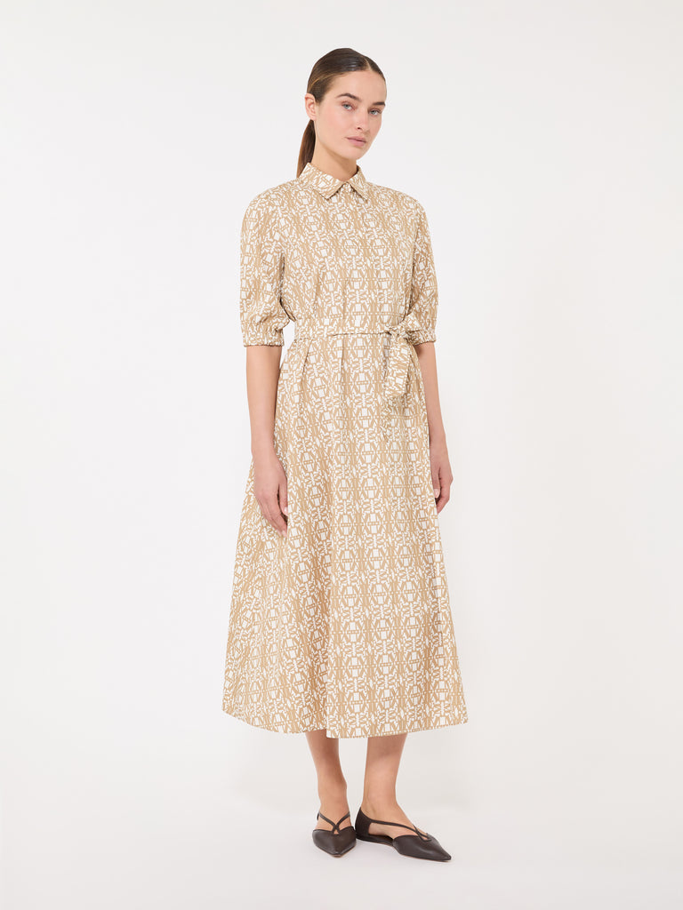 max mara printed poplin shirt dress