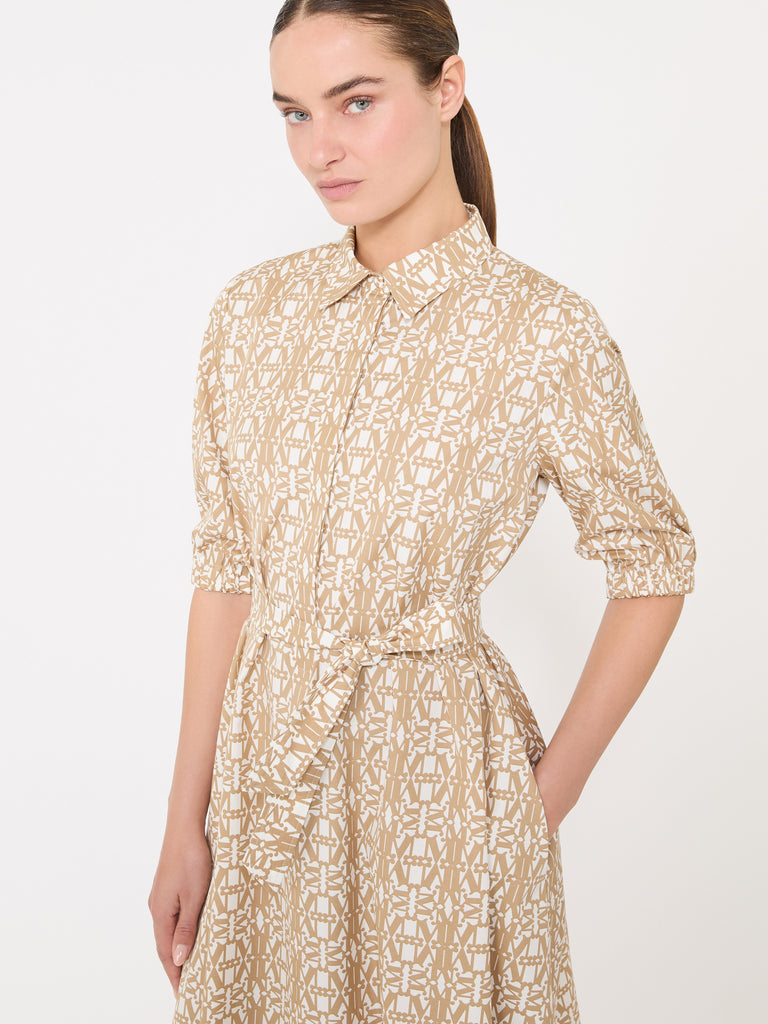 max mara printed poplin shirt dress
