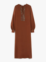 Silk Tunic Dress for Women - Rust - Max Mara UAE