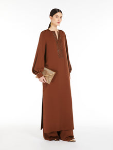 Silk Tunic Dress for Women - Rust - Max Mara UAE