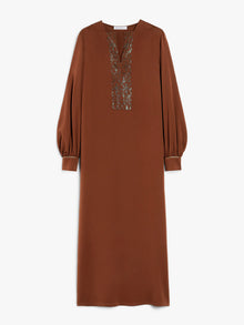 Silk Tunic Dress for Women - Rust - Max Mara UAE